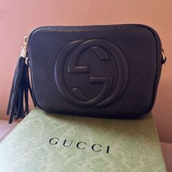 GUCCI Black Leather Crossbody 💯 Authentic Receipts 