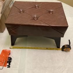 Small Leather Foot Stool 16x11x10