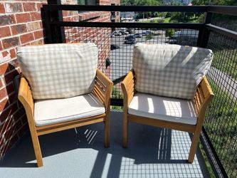 Teak Patio Chairs, set of 2