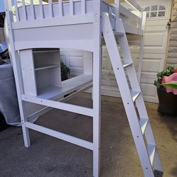 ** Beatiful Wooden Twin Loft bunkbed with desk**