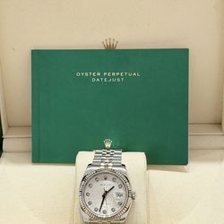 2009 Rolex Preowned 36mm DateJust Silver Anniversary Diamond Dial
