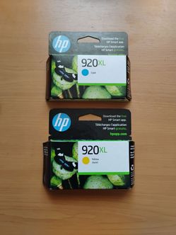 New HP Ink Cartridges 920 Xl Yellow And Cyan
