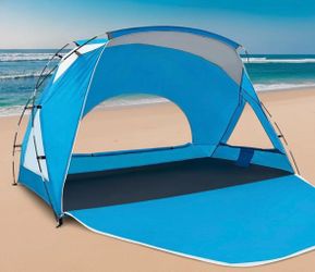 Beach Tent, Portable Sun Shelter for 6-8 Person with UPF 50+ UV Protection