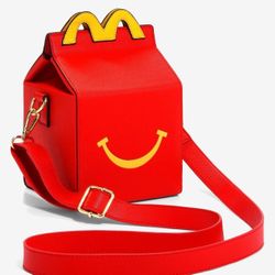 McDonald's Happy Meal Box Figural Crossbody Bag Red & Keychain New