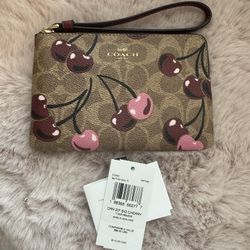 Coach Wristlet With Cherry Print 