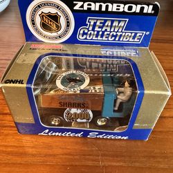 San Jose Sharks Zamboni ice resurfacer toy manufactured by White Rose Collectibles