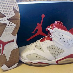 Nike Air Jordan 6 Retro VI Alternate Hare Men Size 10.5 - Red White Grey 
