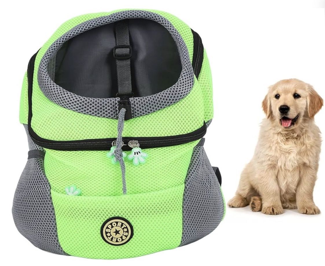 Pet Dog Carrier Backpack Pet Knapsack Ventilation Comfort Spacious Dog Travel Back Pack for Travel Hiking Camping (Green)size Medium 