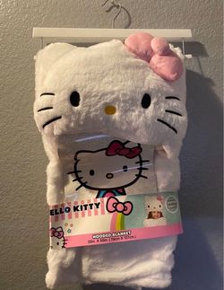 HELLO KITTY BLANKET NEW HELLO KITTY HOODED BLANKET SUPER LUX AND SOFT!