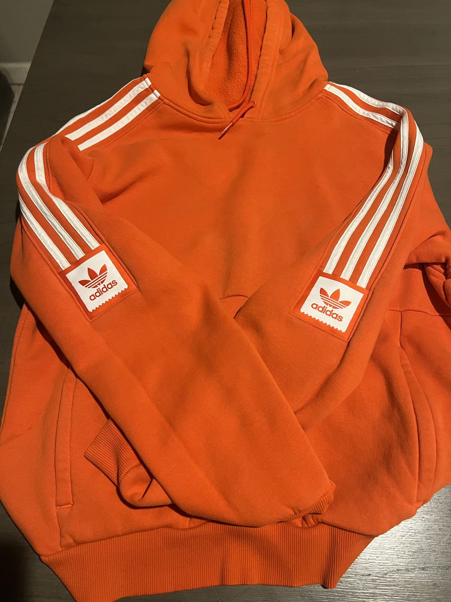 Adidas Mens Orange Hoodie 