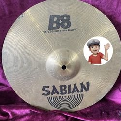 🔥 Sabian B8 14” THIN Crash Cymbal Drum Set Drums