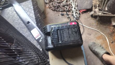 Two chargers and three batteries I think they go for an electric lawn mower and then I have another charger with two batteries for a drill I ain't goi