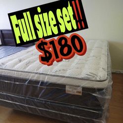 Full Size Euro Pillow Top Mattress Set ‼️‼️