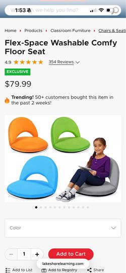 Lakeshore flex space floor seat green and blue