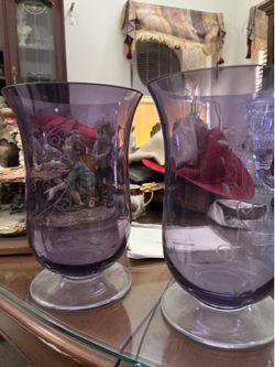 Pair of purple vases