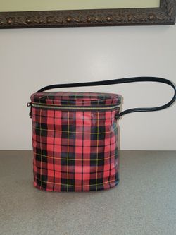 Vintage Vinyl Plaid Brunch Bag Lunch Bag Box