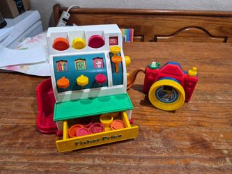 Vintage little tikes cash register and camera
