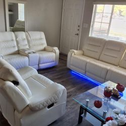 Salas Blancas  Reclinables Con Luzes 