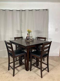 Multi-Functional High Dining Table & 4 Chairs