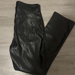 Vintage slim high rise leather pants 