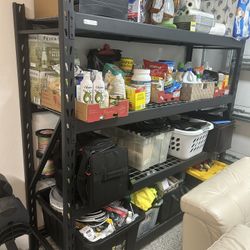 Italian Leather Sectional And Heavy Duty Shelving