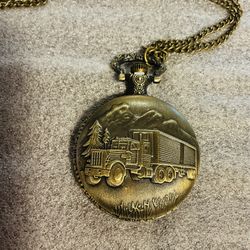 MEN’S NEW QUARTZ SEMI TRUCK POCKET WATCH WITH MATCHING CHAIN