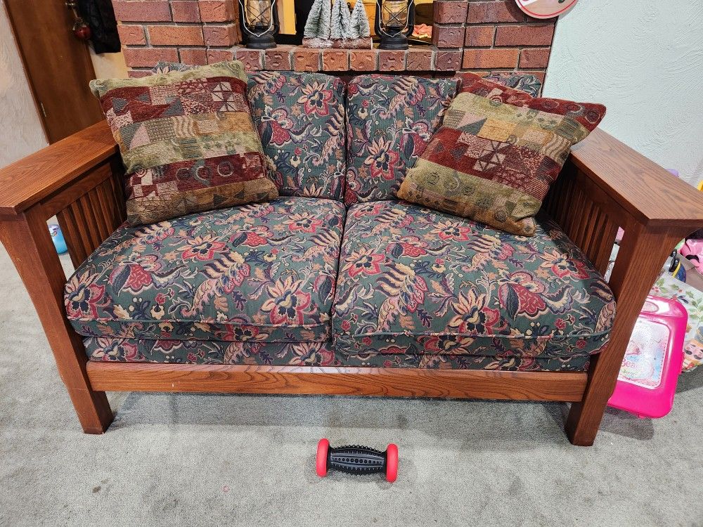 Bassett Furniture Mission Style Loveseat