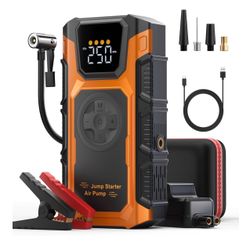 Brandnew Jump Starter with Air Compressor, 5000A Car Battery Charger Power Jump Box Start 12V Vehicles(Up to 8.5L Gas&7.0L Diesel Engines) Portable Ca