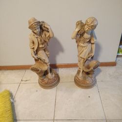 Vintage Chalkware Statues