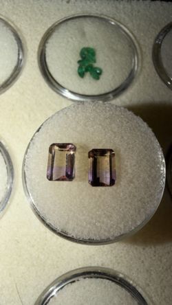 Exotic amethyst transition to citrine earrings