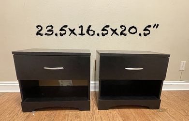 Pair of Black Nightstands