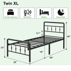 TWIN 16 XL 38X80 WITH HEADBOARD AND FOOTBOARD 👇CROSSROADS 👇