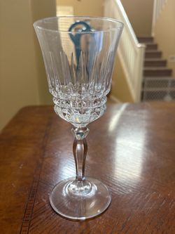 Vintage Crystal-Style Wine Goblets – Set of 6– 7.5” Tal
