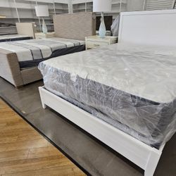 New In Boxes White Panel Bed Frame 