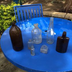 Old Glass Bottles Vintage Antiques 