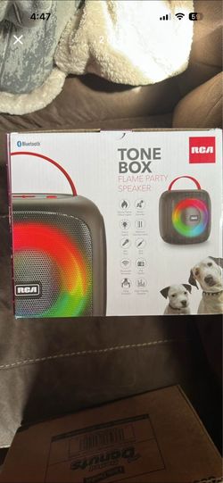 RCA Tone Box Flame Party Speaker Bluetooth LED Lights