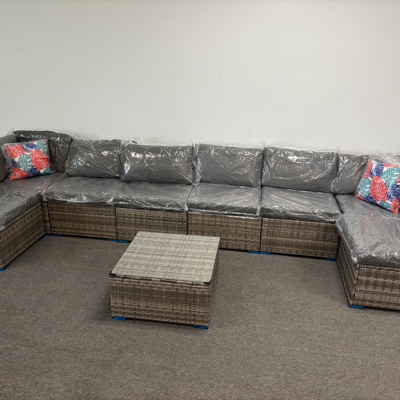 Brand New 9 Pcs Patio Set Conventional L Shape Sofa Assemble Needed We Deliver W/ Fees 