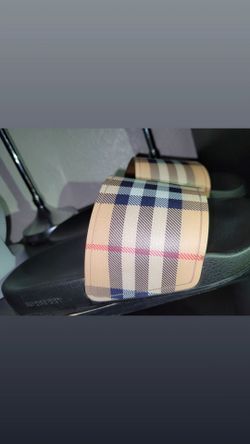 Burberry check slides