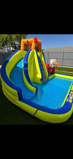 Water inflatable slide pool kids with motor use 3 times