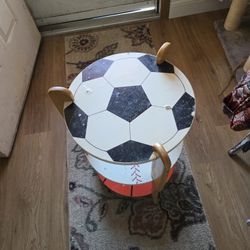 24" Sports Soccer Basketball Baseball Bat Legs 3 Shelf Side End Table