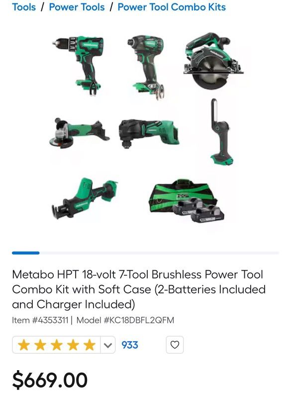 Metabo 18v 7pc Combo Set