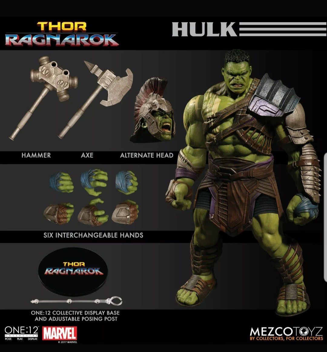 Mezco one 12 thor ragnarok hulk set