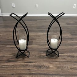 18.5 Inch Black Candle Holders