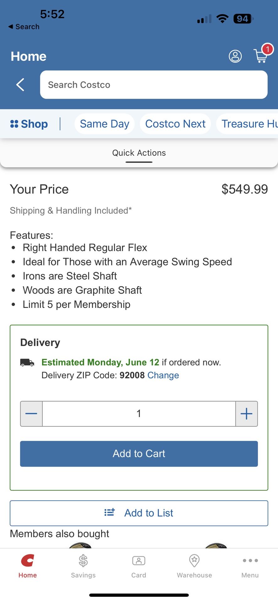 Callaway Edge 10piece Golf Club Set, Right Handed Regular Flex for