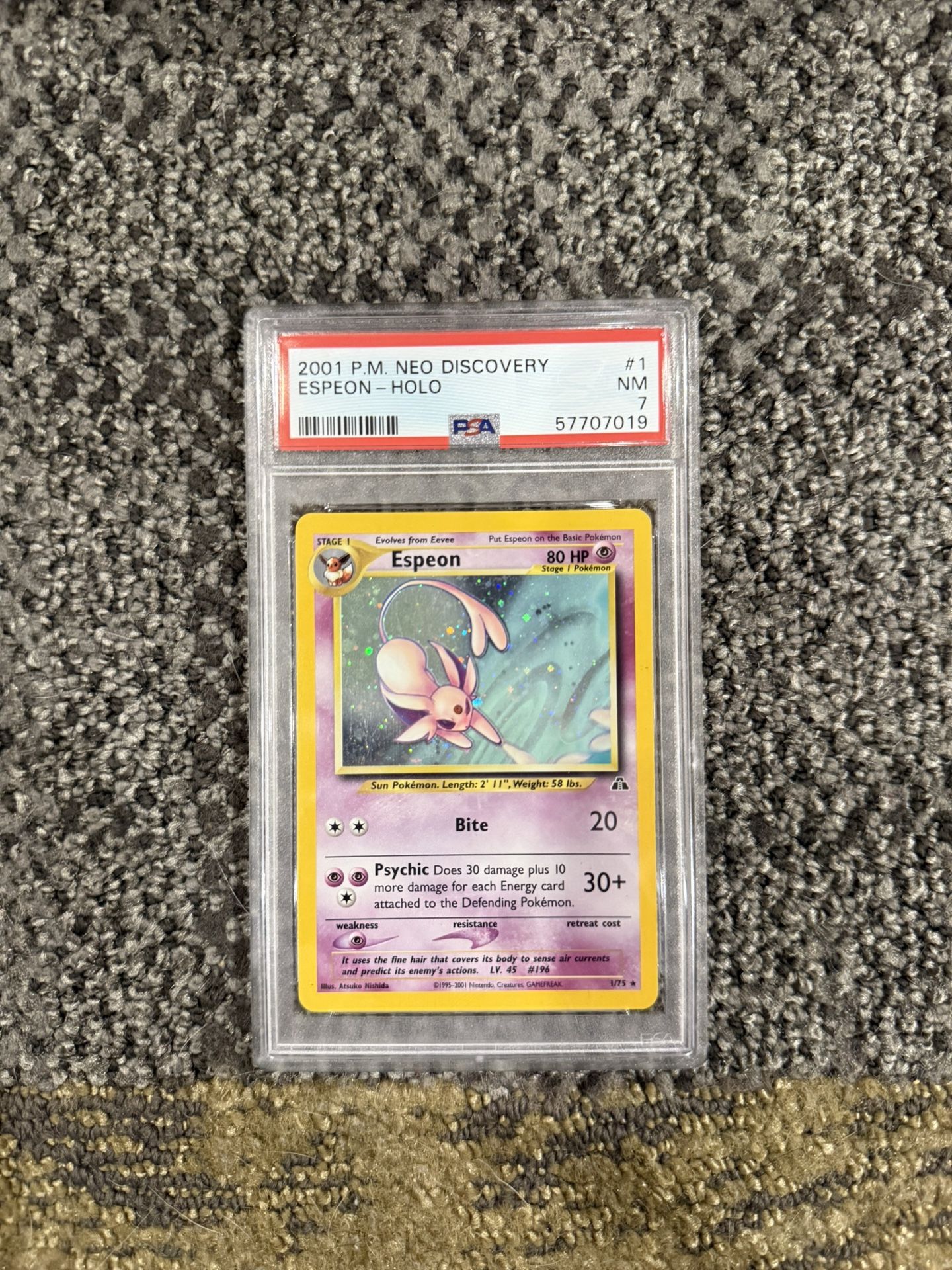 Espeon Neo Discovery Holo PSA 7