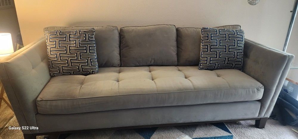 Gray Sofa ( Rooms To Go) Microfiber