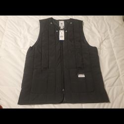 Adidas Originals Men's Full Zip V-Neck Padded Vest Solid Black Size M 