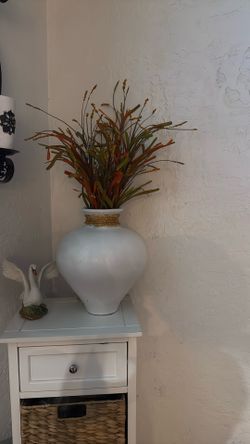 White Vase 14 Inches Tall 10 Wide 