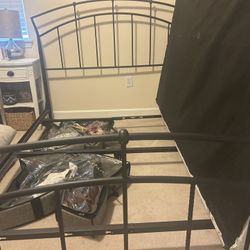 Wrought Iron Queen sized Headboard, Footboard And Box spring