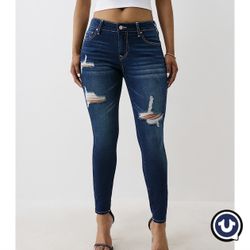 Jennie Mid Rise Distressed Curvy Skinny Jean size 26